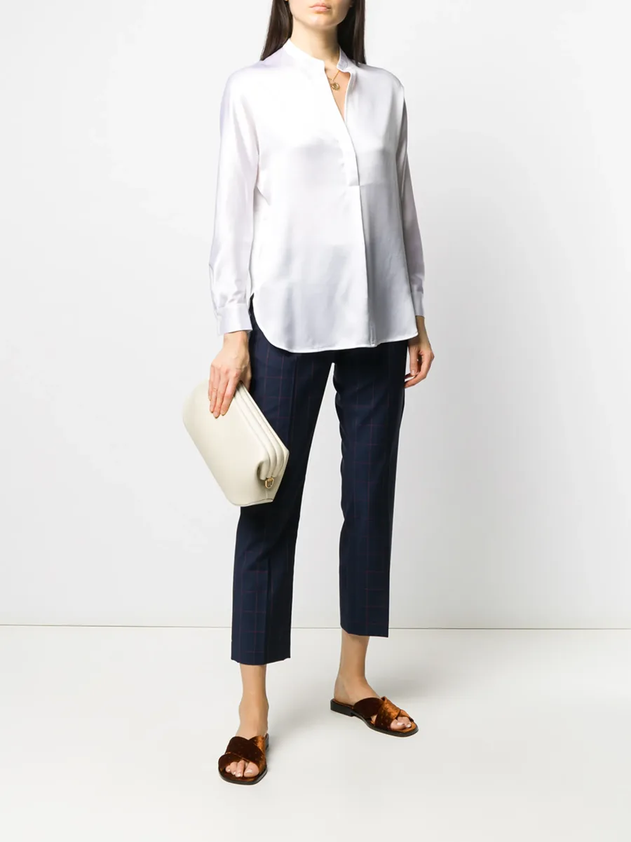 open neck loose fit blouse 3