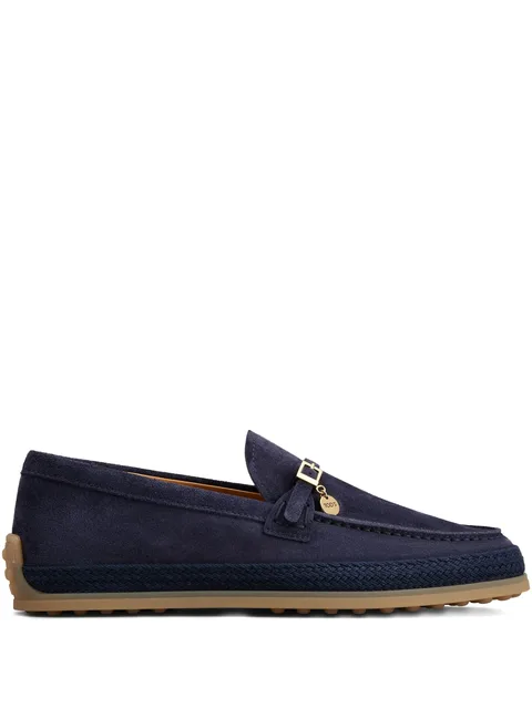 buckle-detail suede loafers