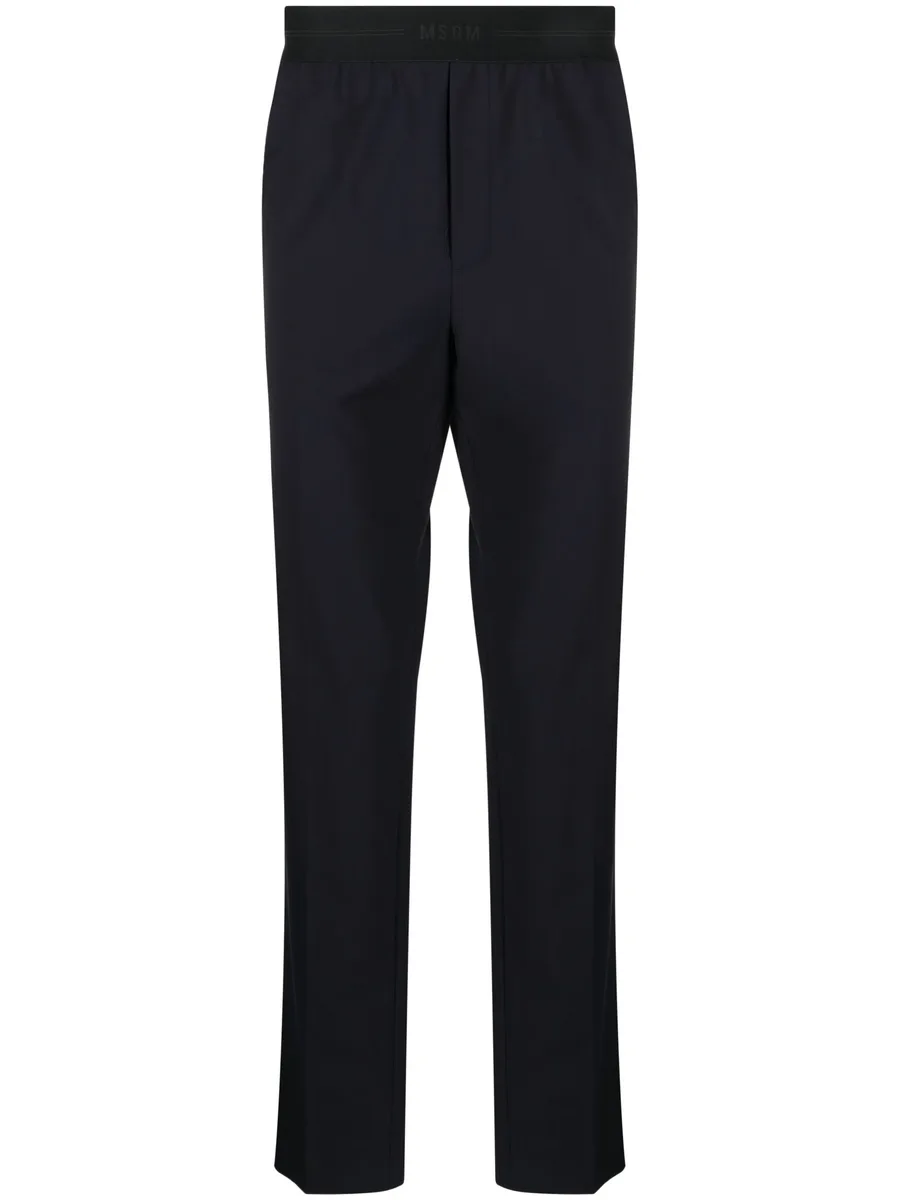 logo-waistband straight-leg trousers 1