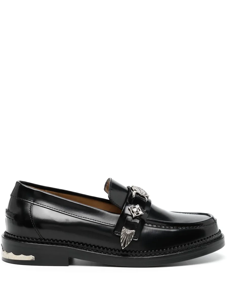 round-toe leather loafers 2