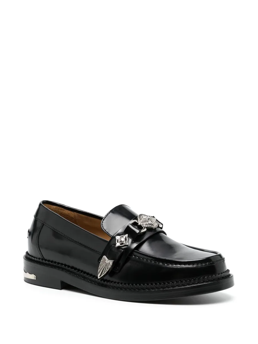 round-toe leather loafers 3