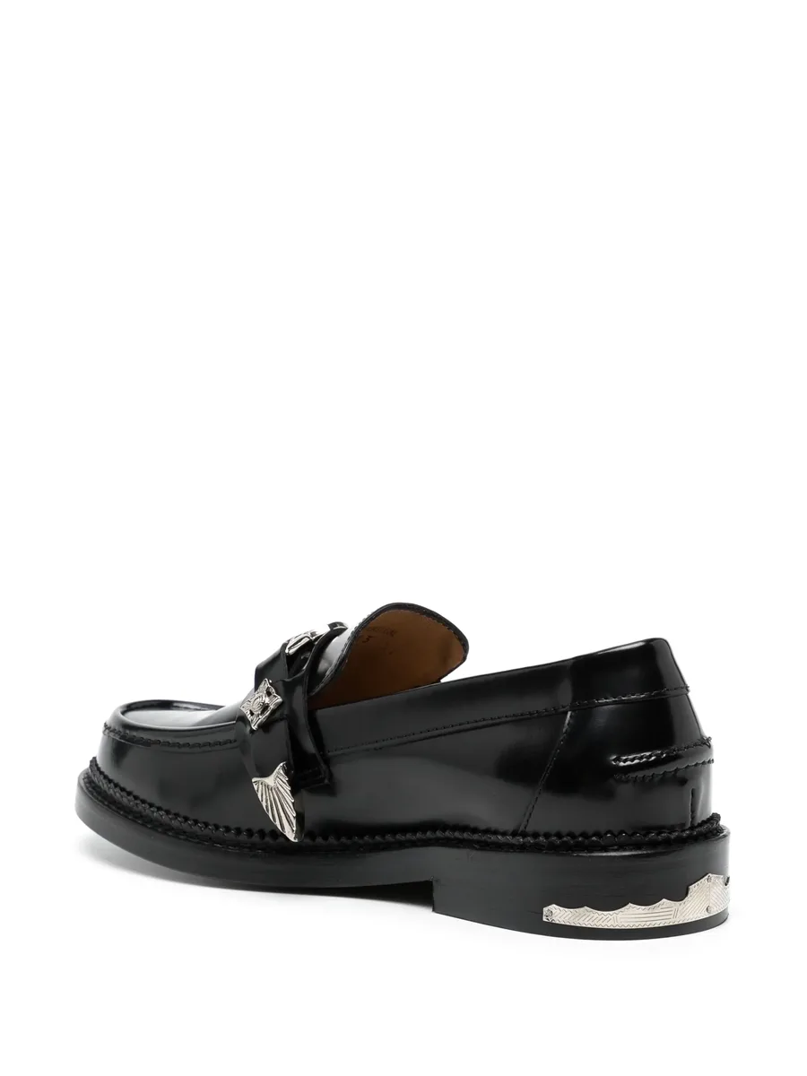 round-toe leather loafers 6