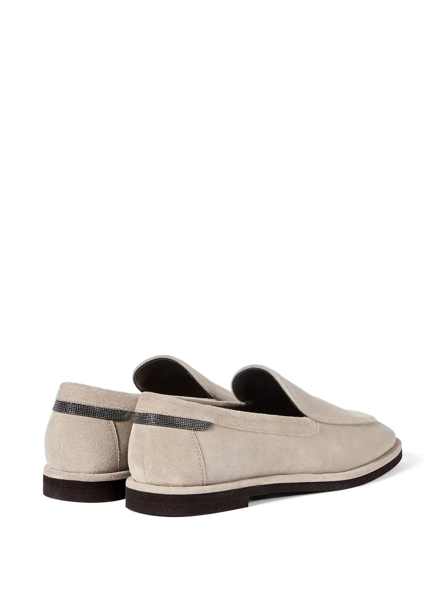 suede loafers with shiny detail 7
