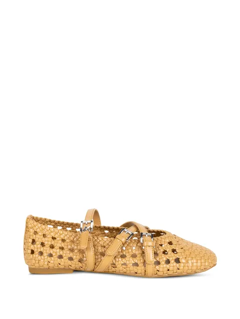 Indy Flex woven buckle-strap ballet flats