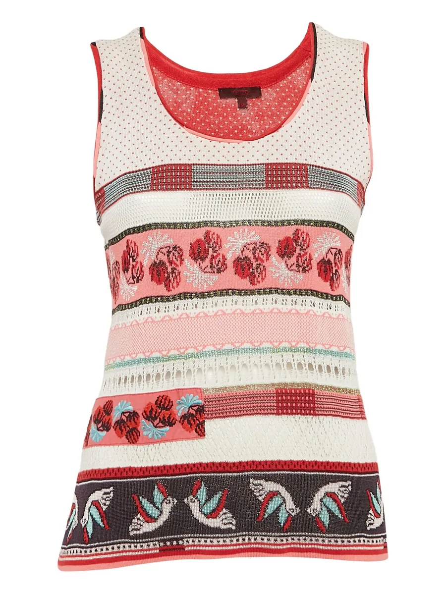 intarsia-bird knit top 1