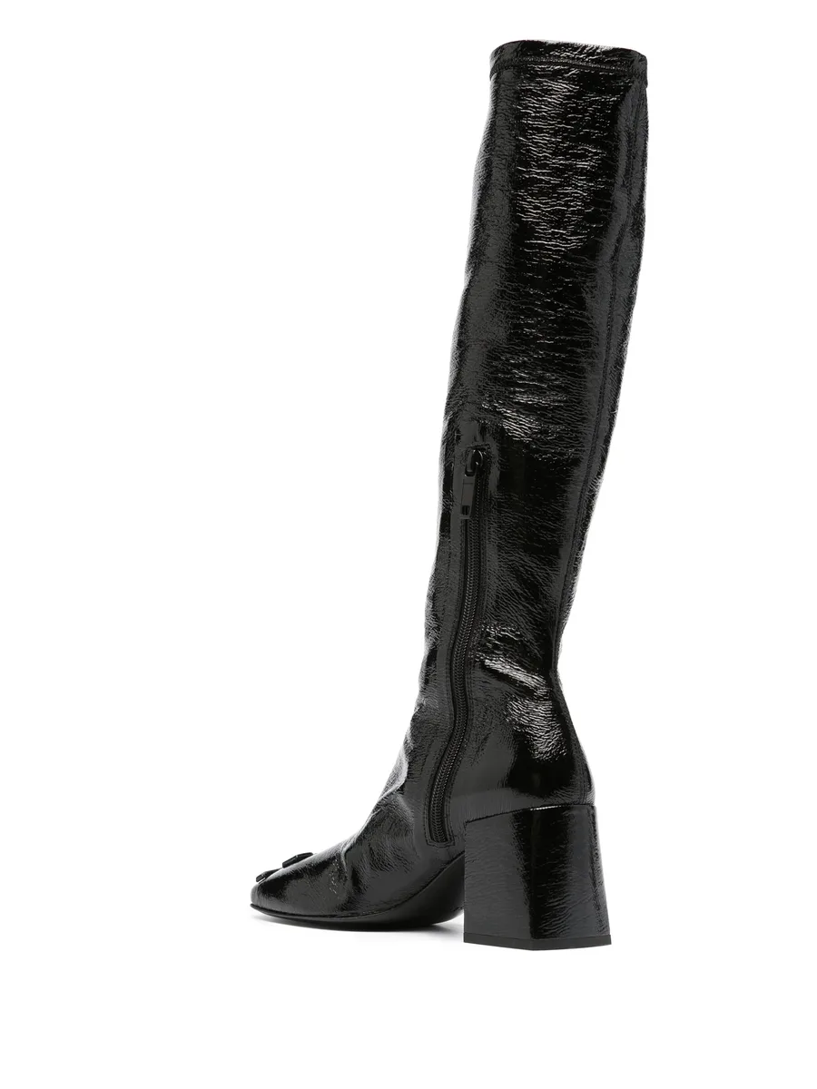 75mm raised-logo leather knee boots 5