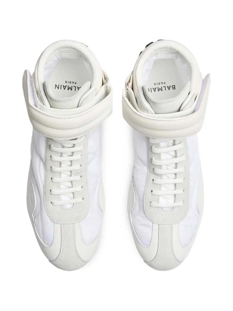 Racing mid-top trainers in nylon and leather 7