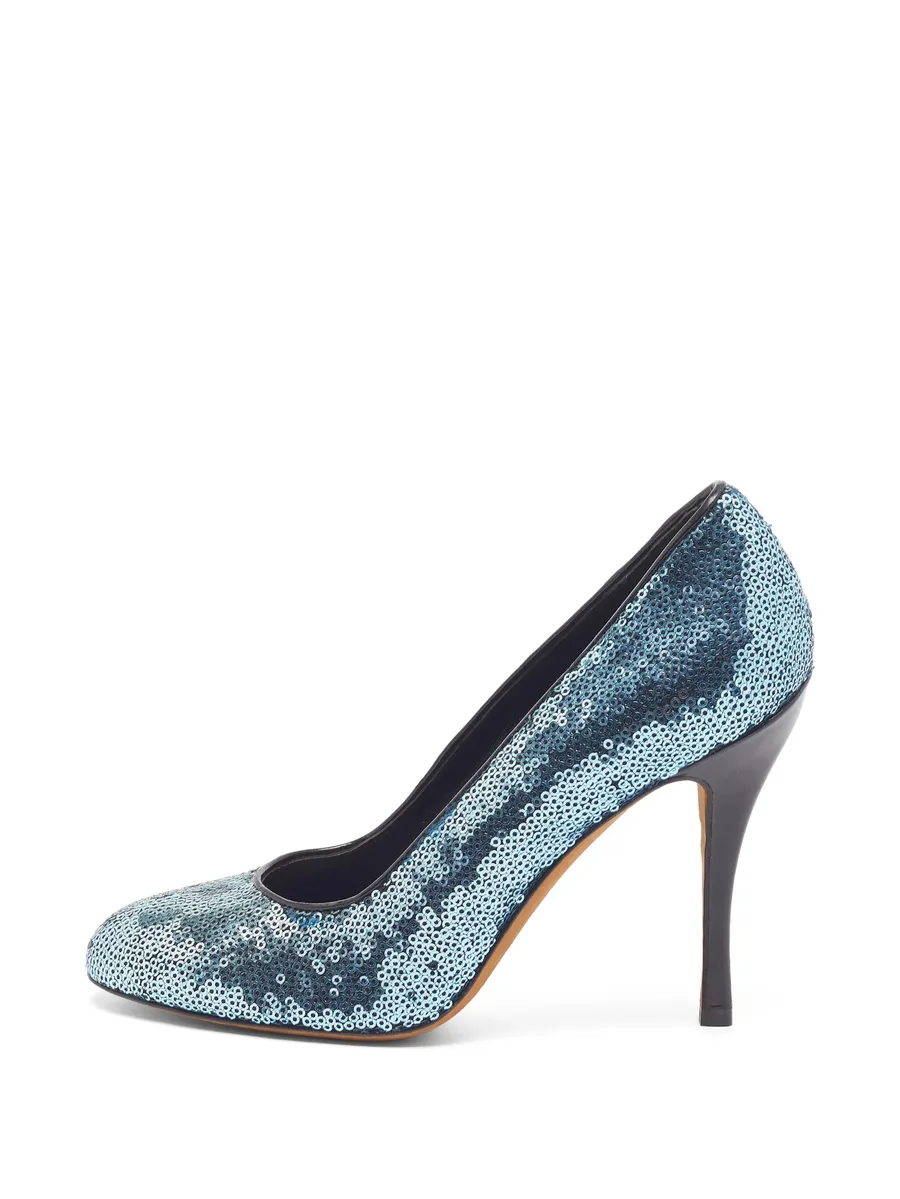 sequin round-toe pumps 1