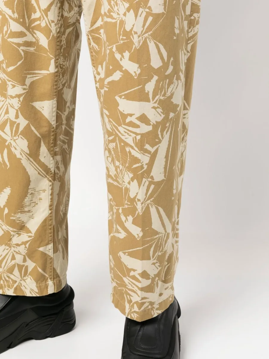 graphic-print cotton twill trousers 11