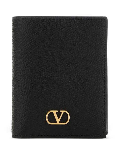 кошелек из зернистой кожи с логотипом VLogo Signature