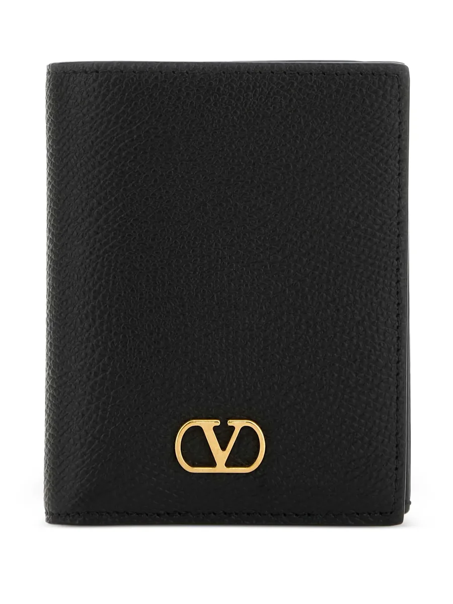 кошелек из зернистой кожи с логотипом VLogo Signature 2