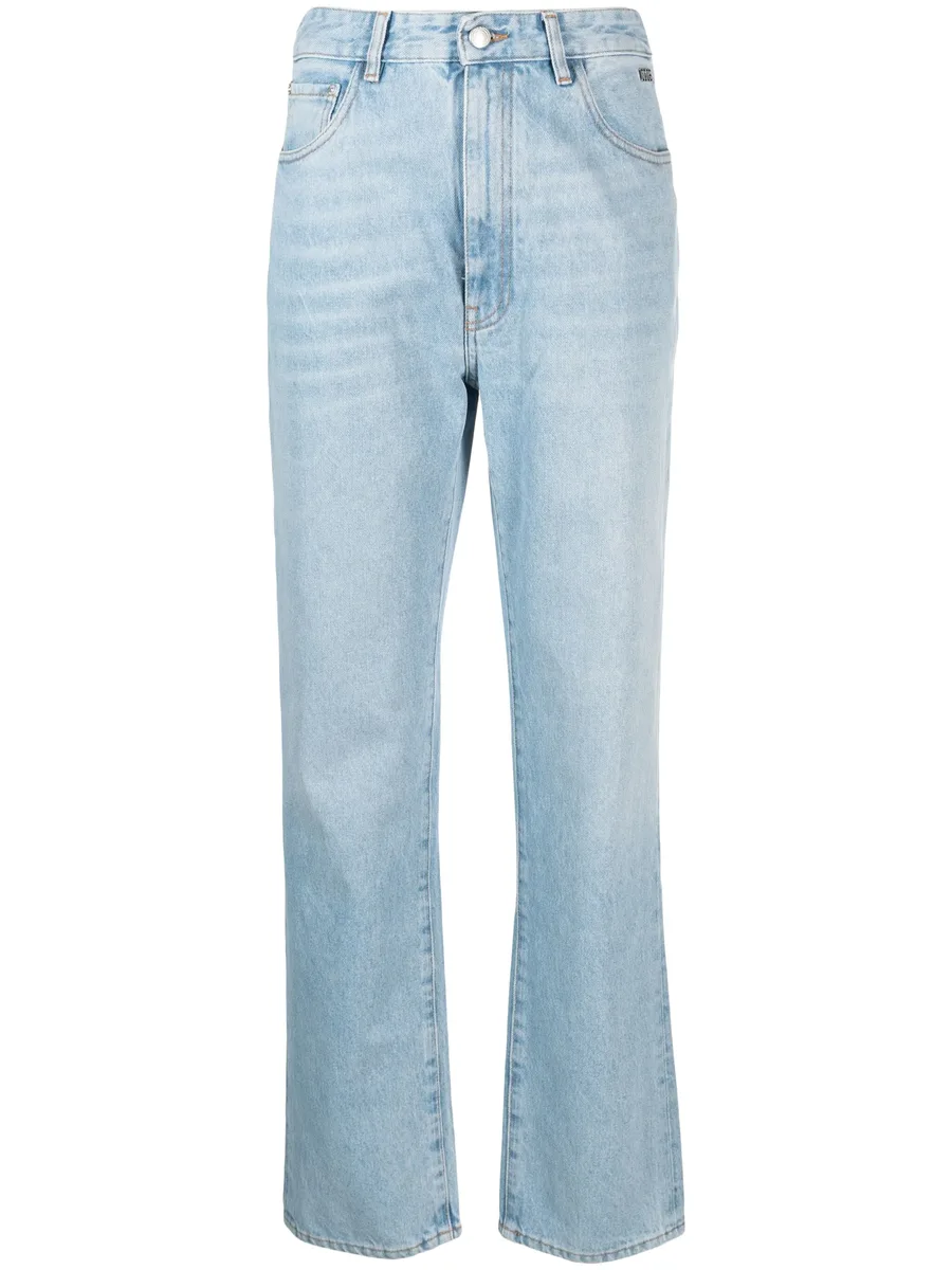 Choker rhinestone-embellished straight-leg jeans 1