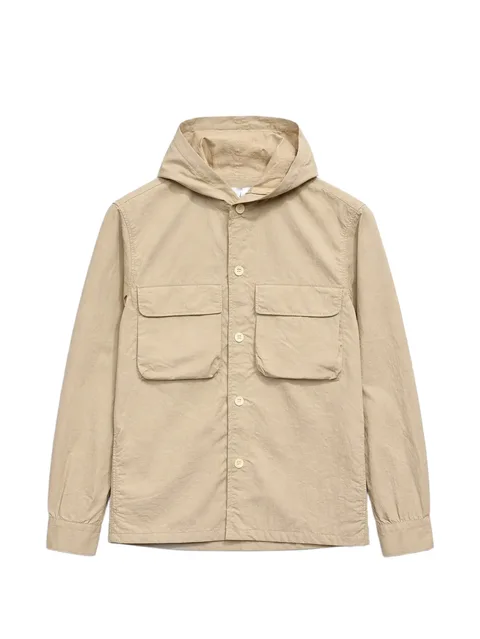 button-up hooded jacket