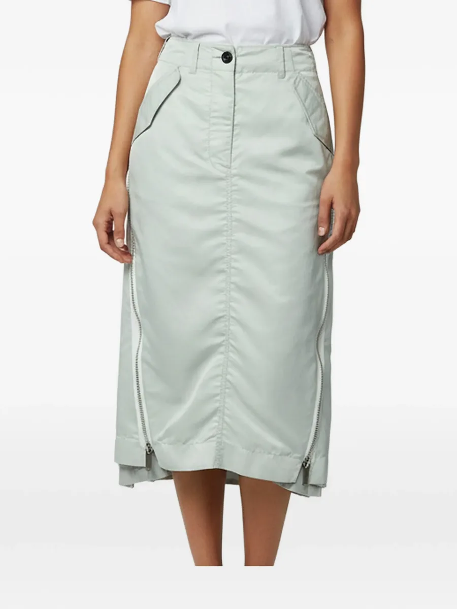 zip-detail pleated midi skirt 2
