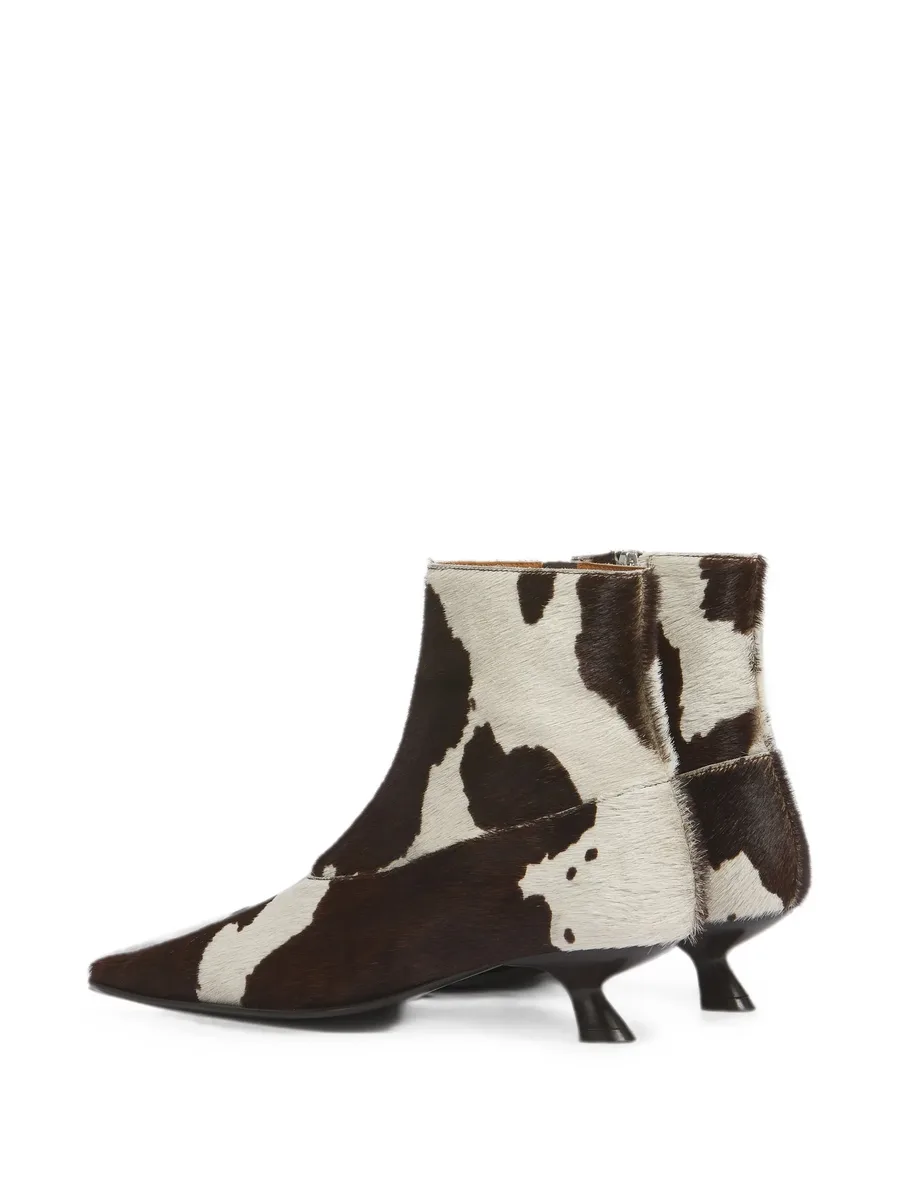 white and brown cow-print ponyhair Cindi boots 5