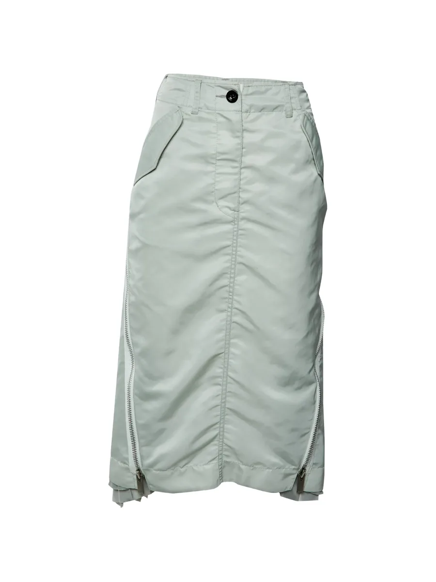 zip-detail pleated midi skirt 1