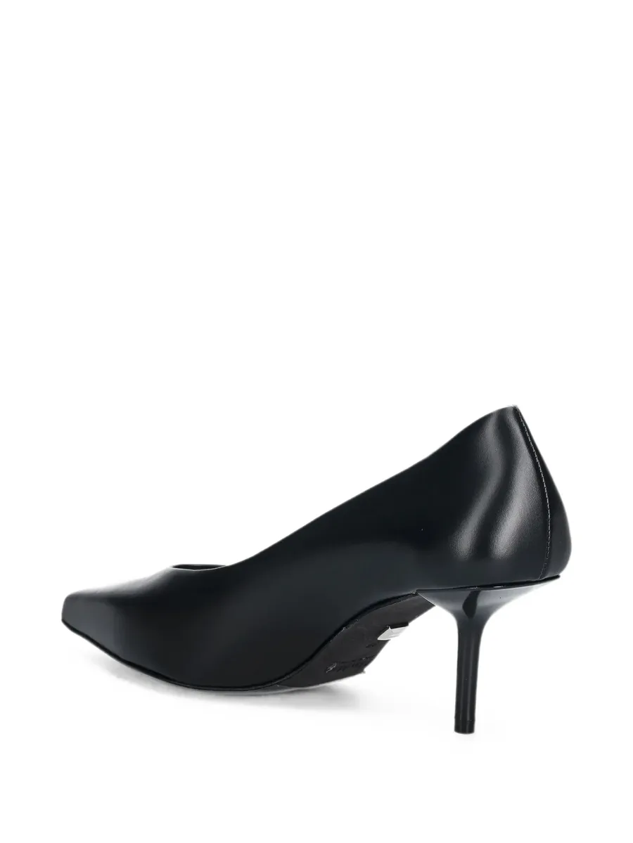 pointed-toe leather kitten pumps 8