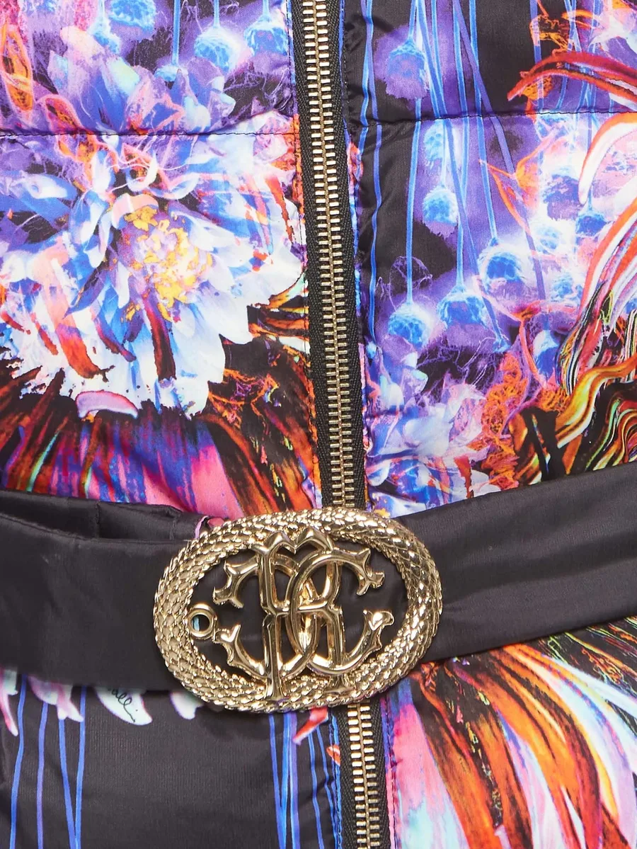 printed belted puffer jacket 6