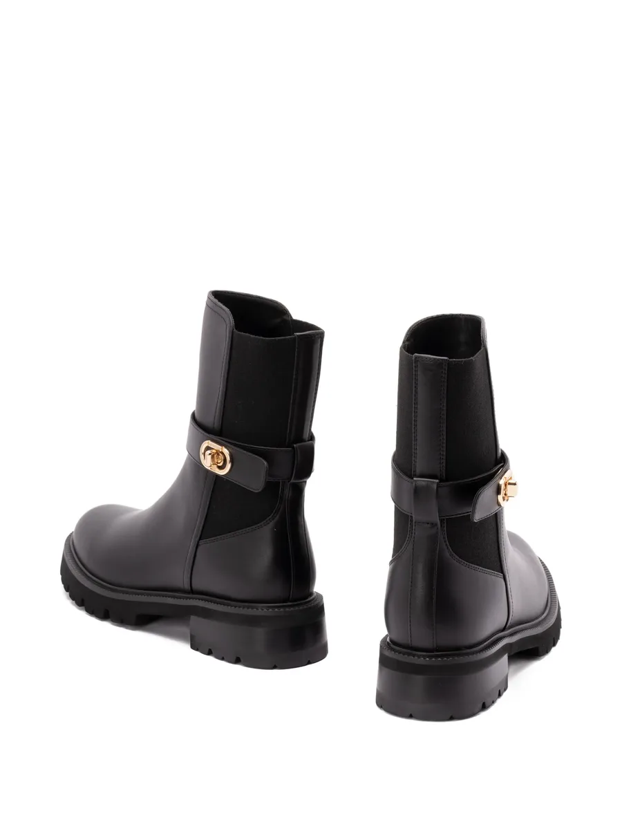 buckle-strap leather boots 5