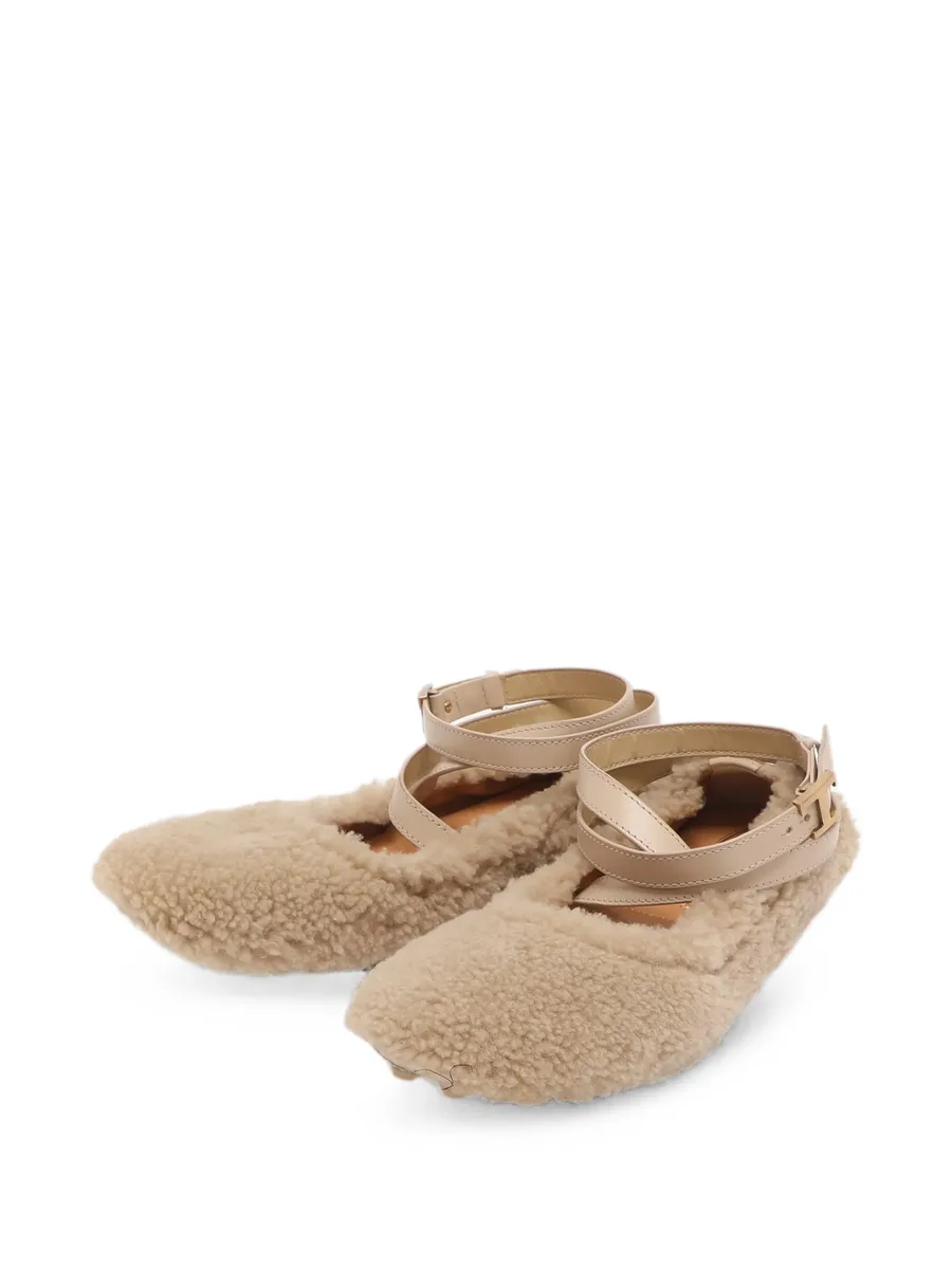 Bubble shearling-fur ballet flats 5