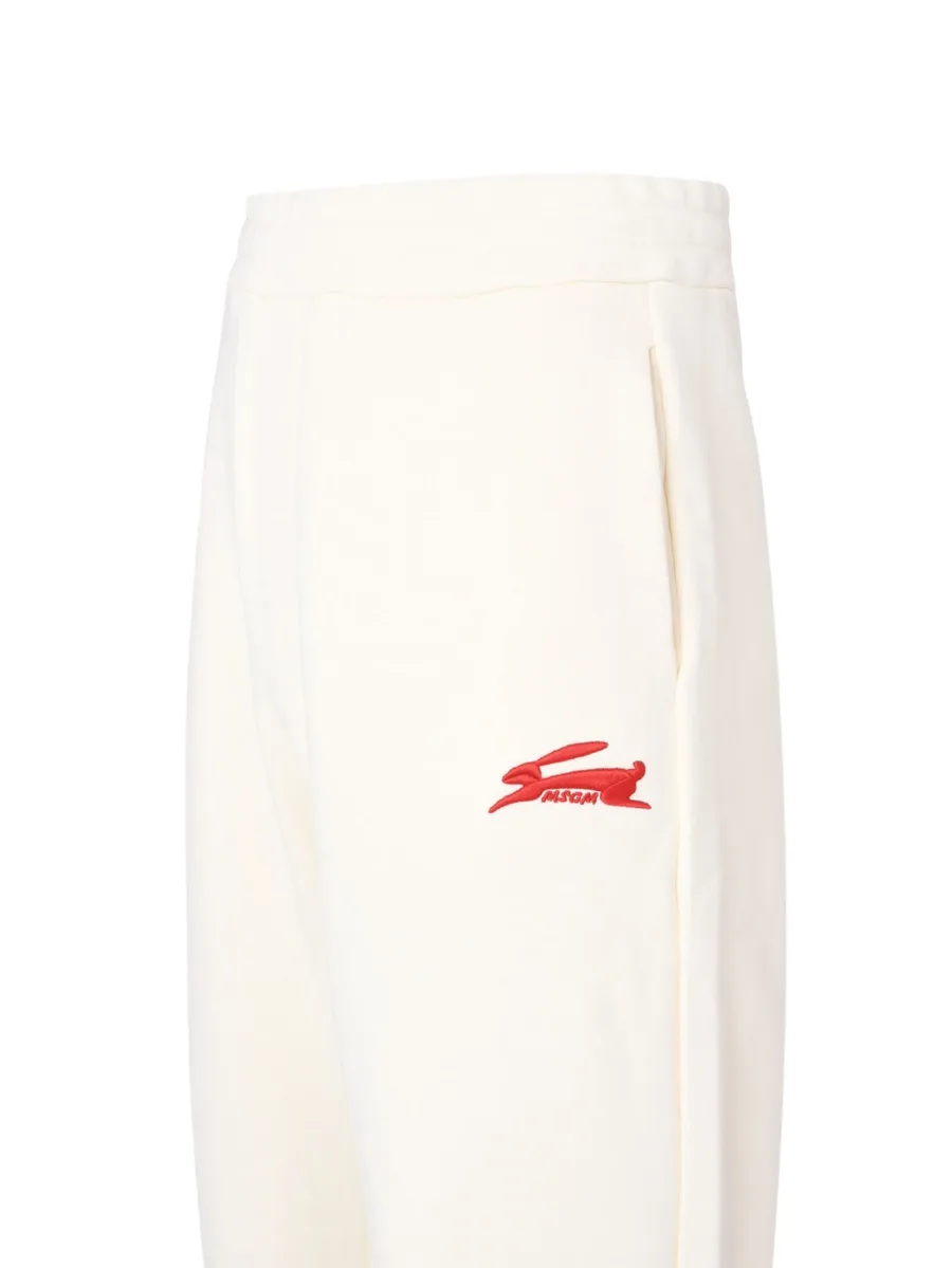 embroidered fleece track pants 7