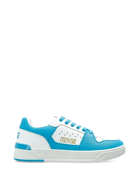 leather logo sneakers
