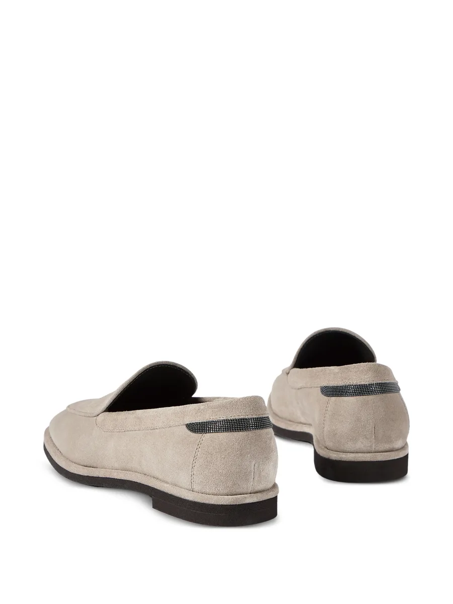 suede loafers with shiny detail 5