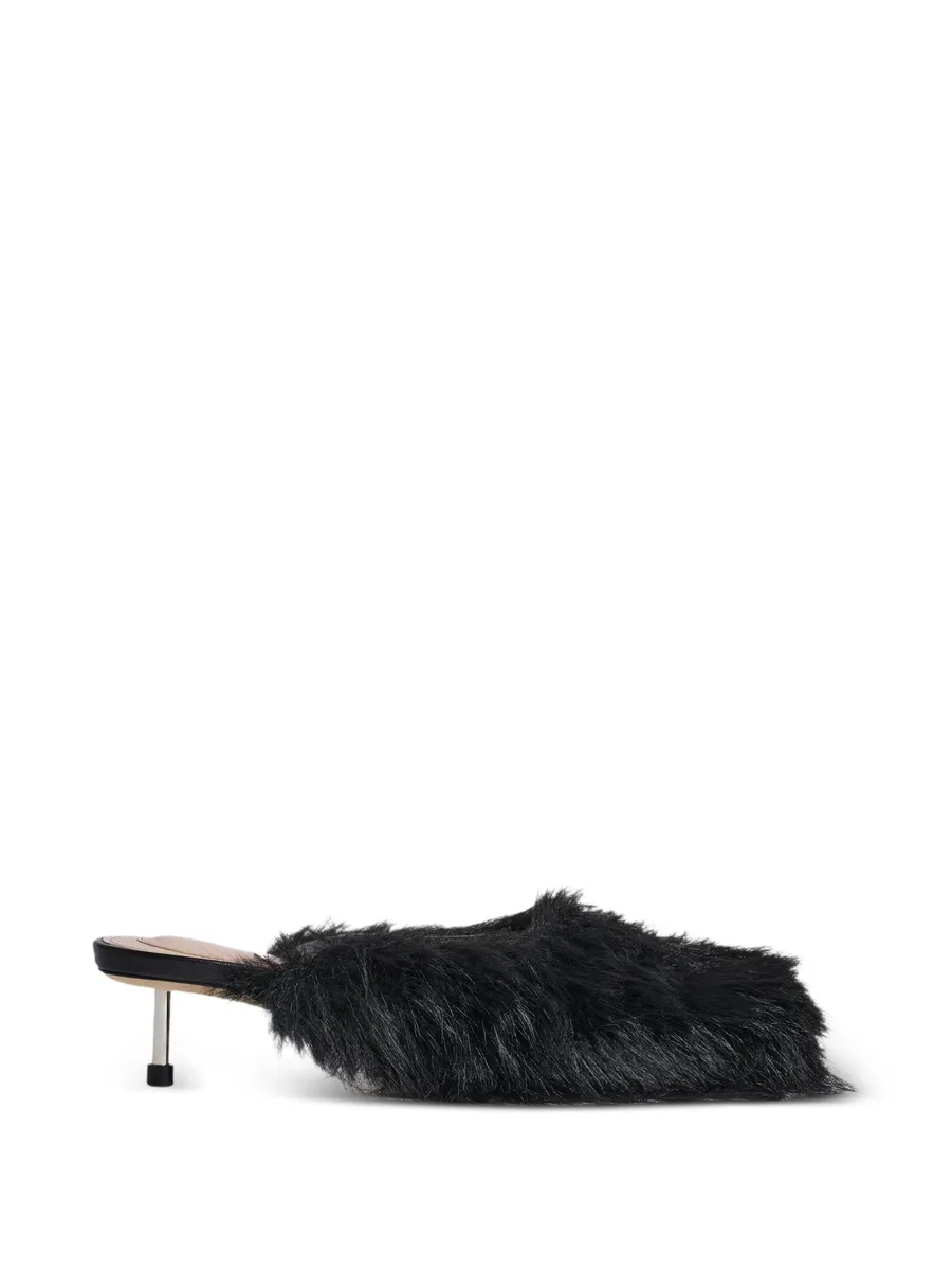 stiletto faux-fur mules 1