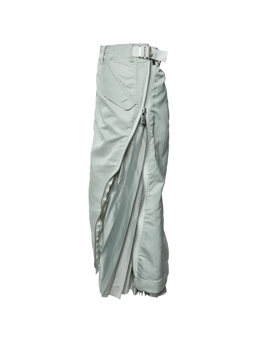 zip-detail pleated midi skirt 4