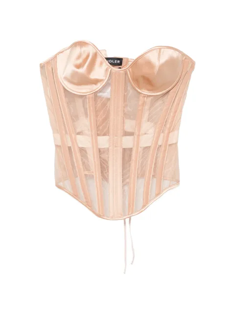 sheer lace-up corset