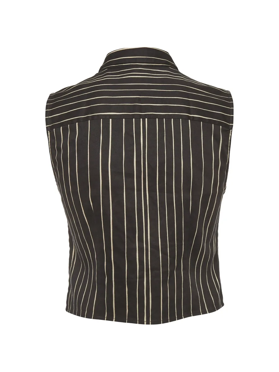 Lea striped sleeveless cropped shirt 3