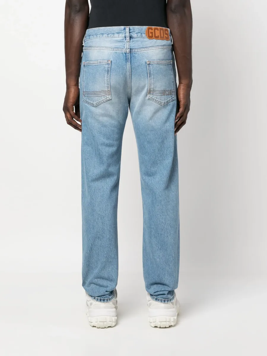 low-rise straight-leg jeans 7