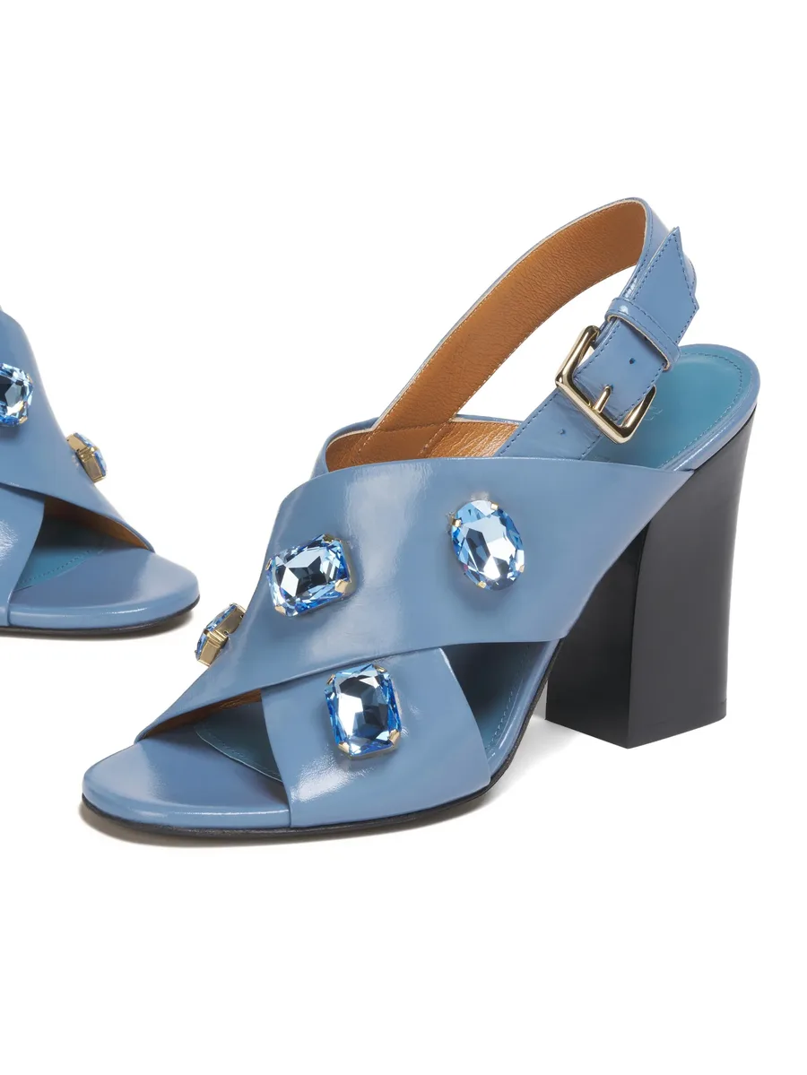 leather criss-cross sandals 10