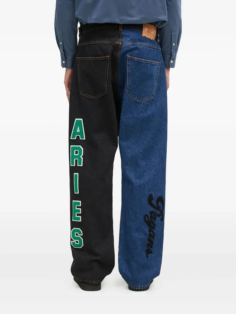 embroidered-logo jeans 7
