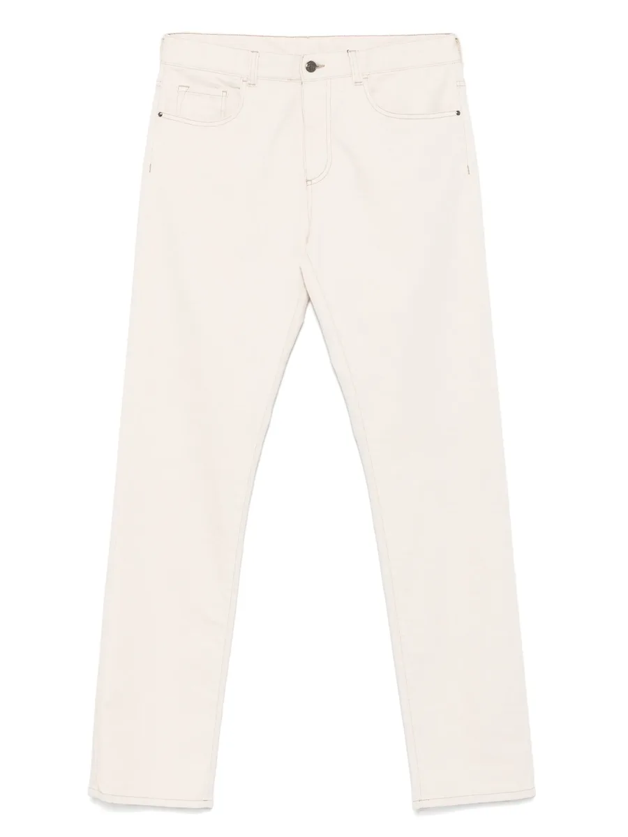straight-leg cotton-blend jeans 1