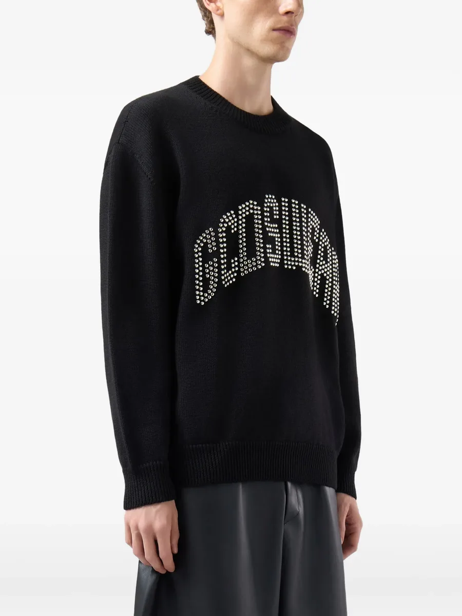 stud-embellished logo-print sweater 4