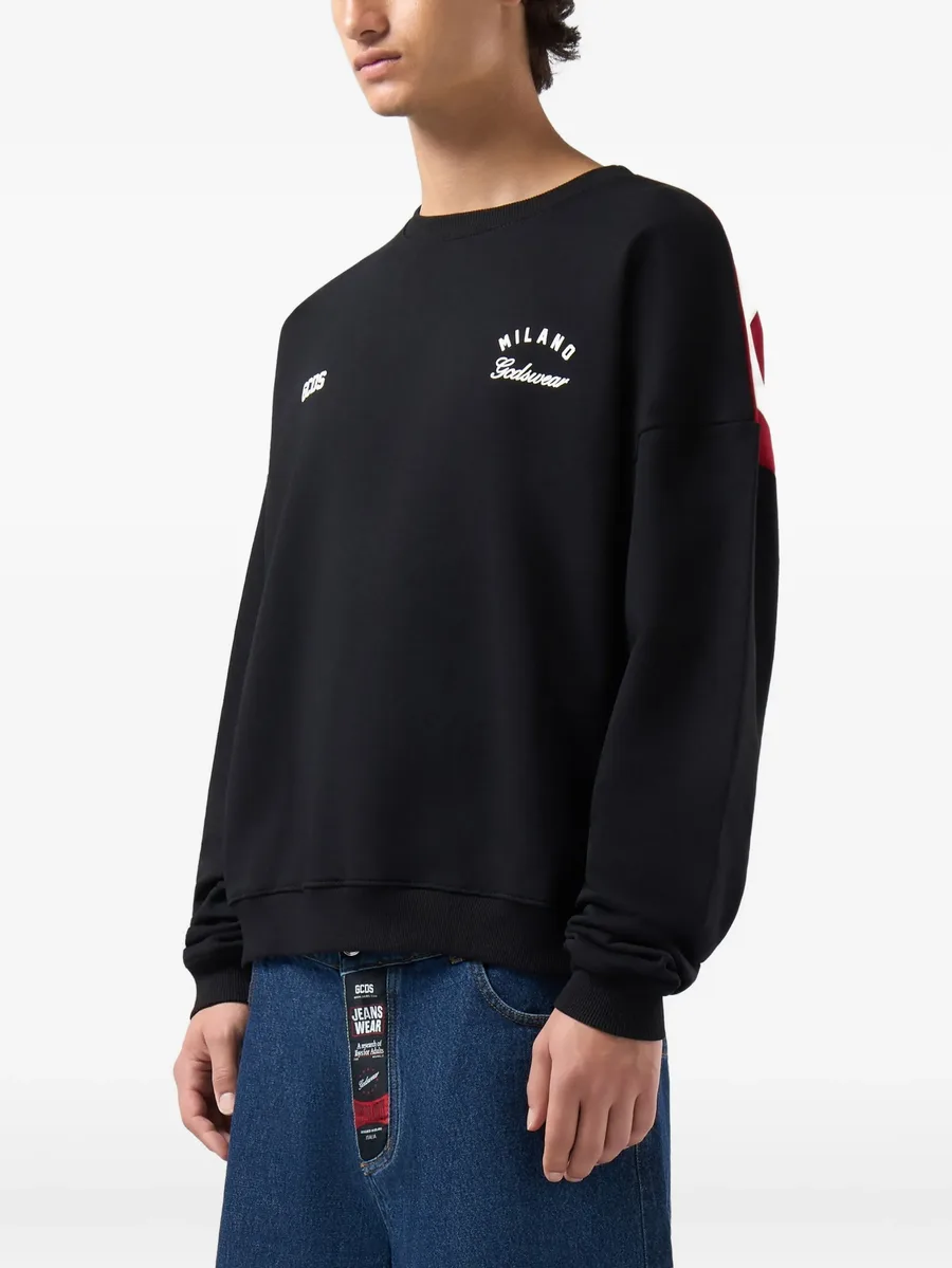 logo-print panelled sweatshirt 4