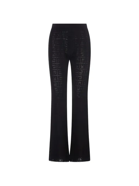 elasticated-waistband logo-pattern trousers