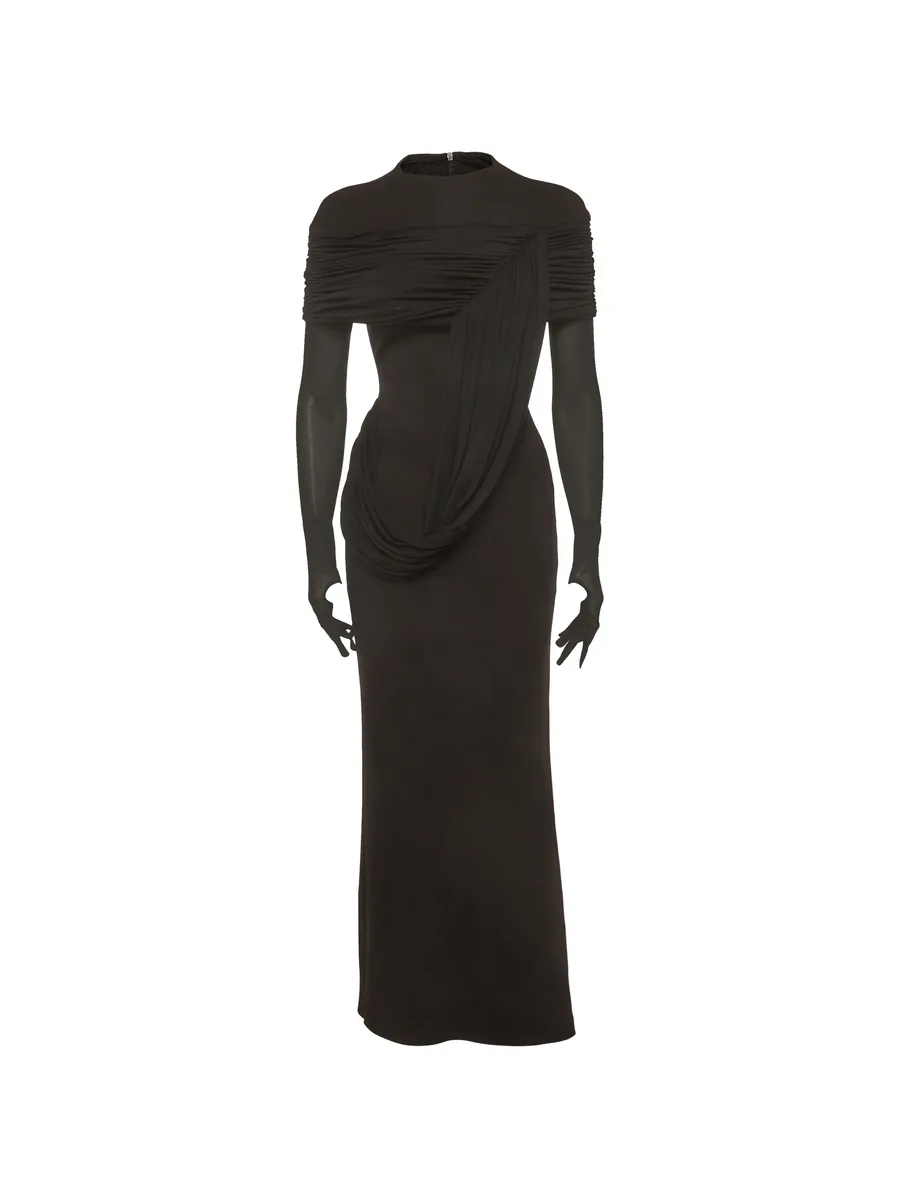 draped jersey maxi dress 1