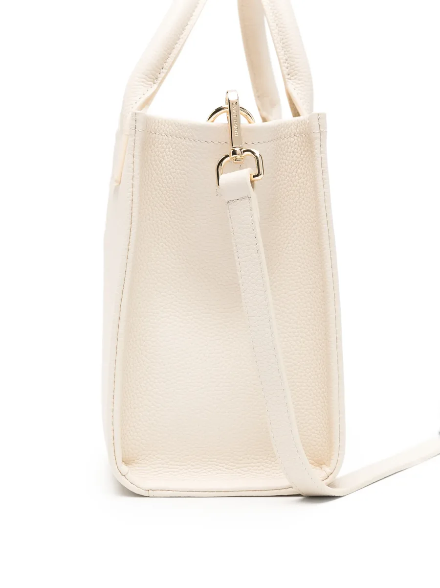 logo-embossed grained leather tote bag 7