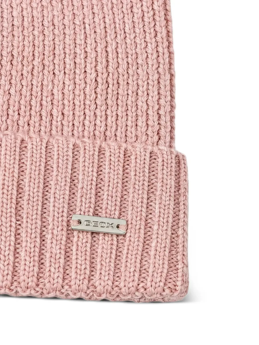 ribbed logo beanie hat 3