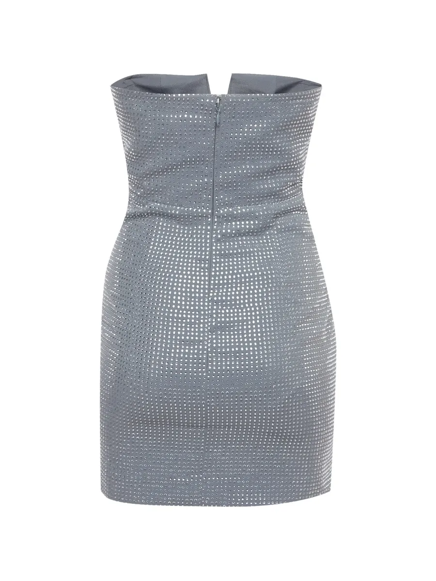 diamante-embellished strapless mini dress 2