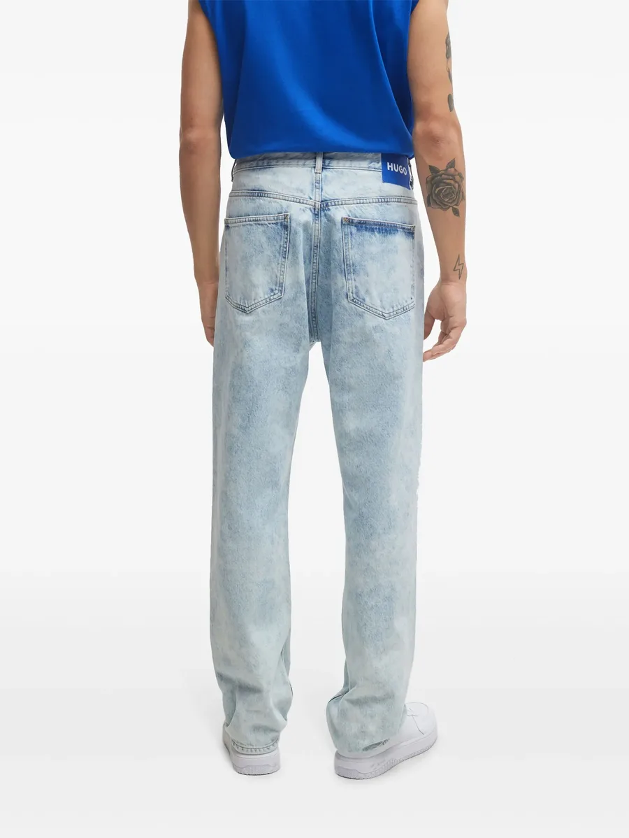 acid-wash straight-leg jeans 7