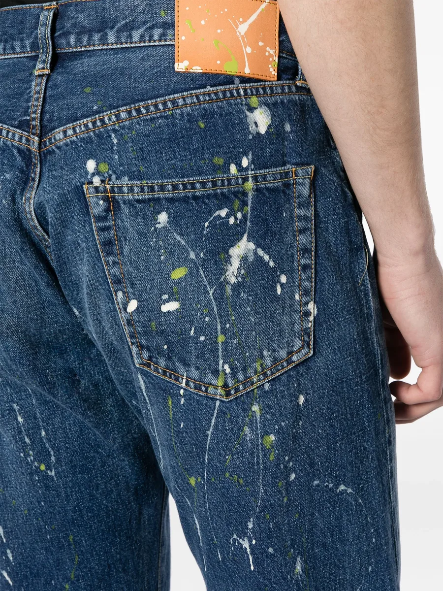 paint-splatter straight-leg jeans 9