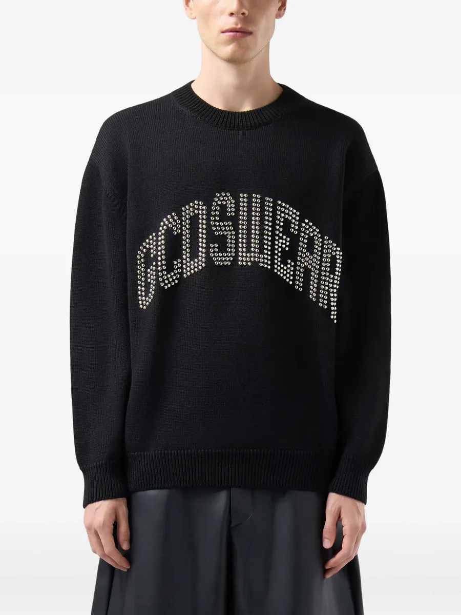 stud-embellished logo-print sweater 3
