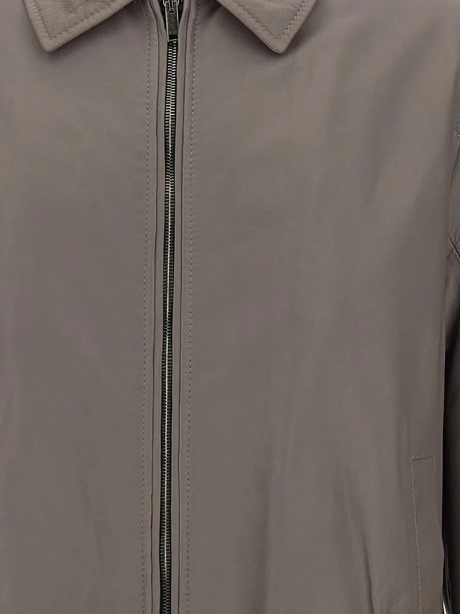 Angioino zip-up leather jacket 5
