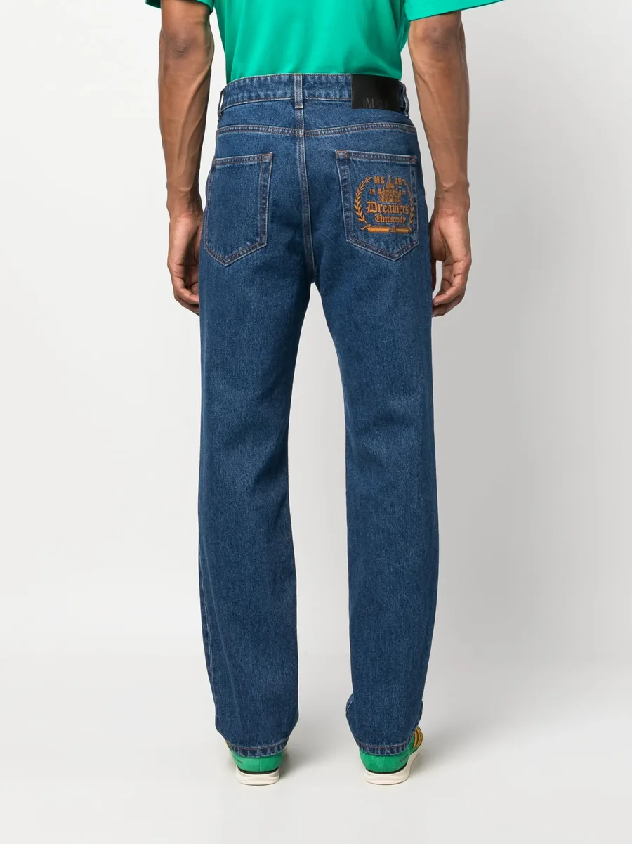 logo-embroidered straight-leg jeans 7