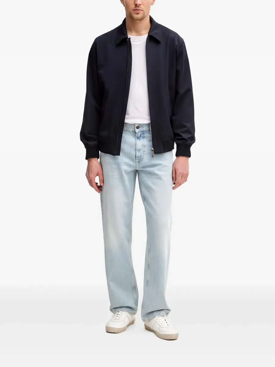 Damon logo-patch straight-leg jeans 3