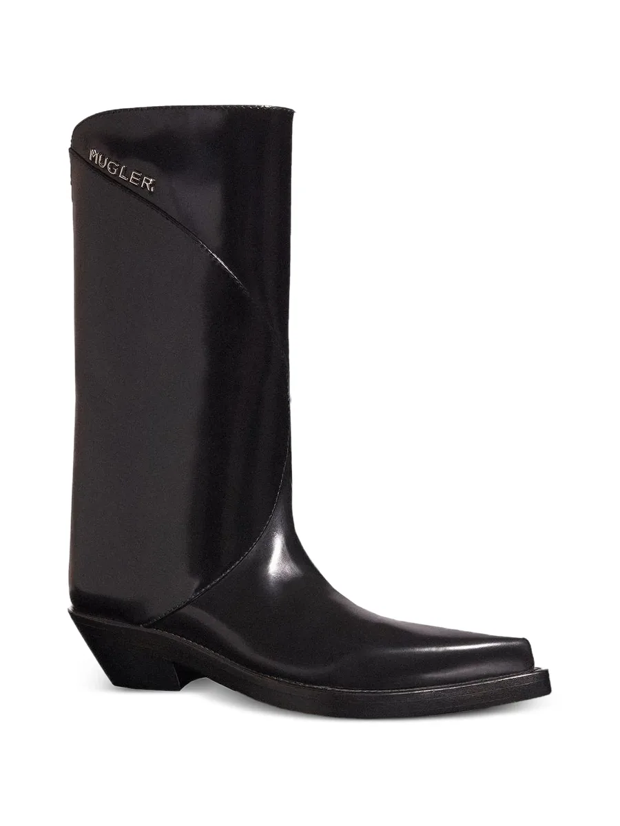 pointed leather boots 1
