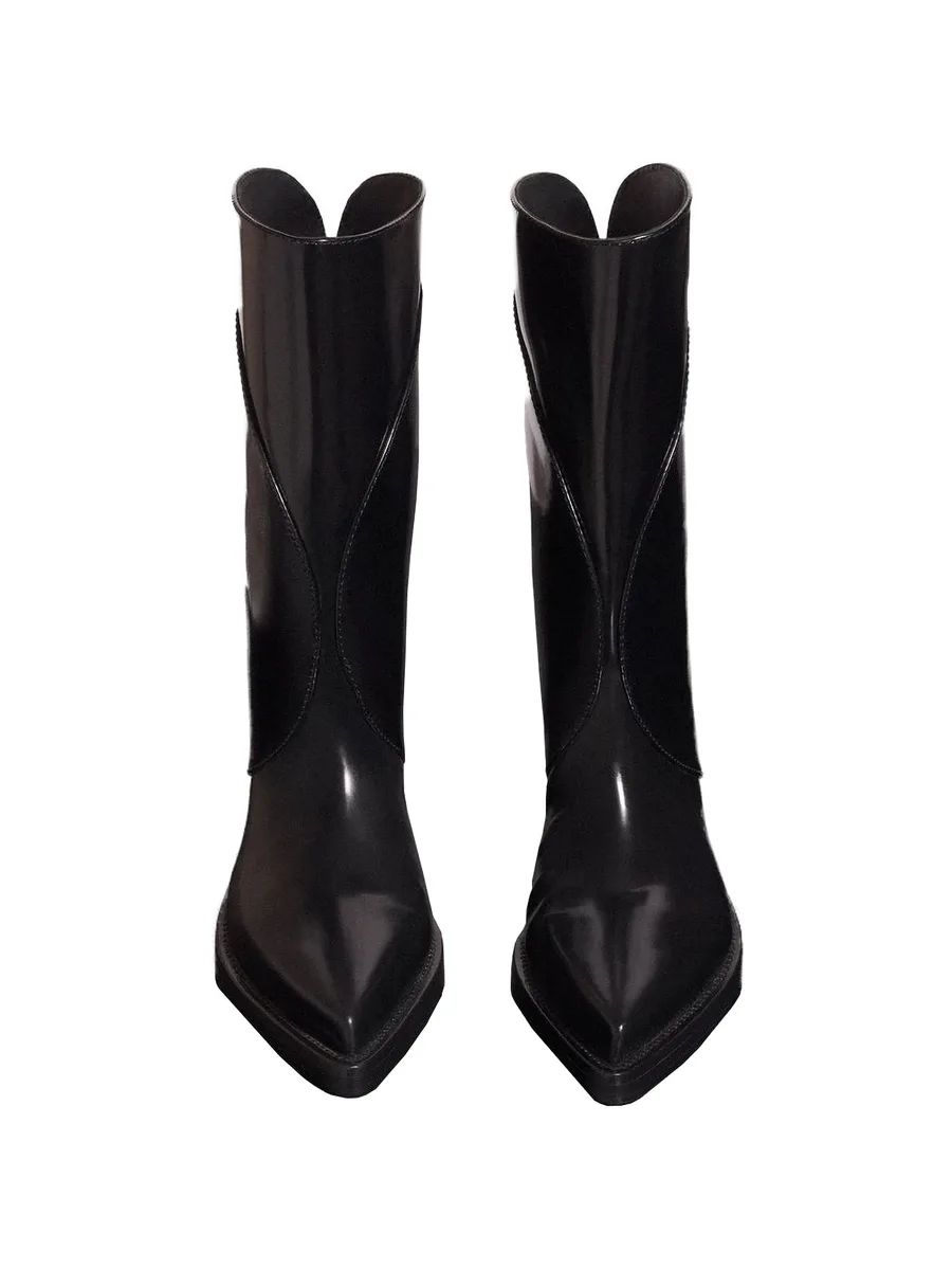 pointed leather boots 6